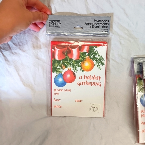 Vintage Gibson Party Invitations 8 Count Holiday Christmas NEW SEALED LOT OF 4 - Picture 2 of 5